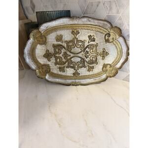 VTG Italian Florentine Tray Vanity Tray Perfume Tray Hollywood Regency Victorian